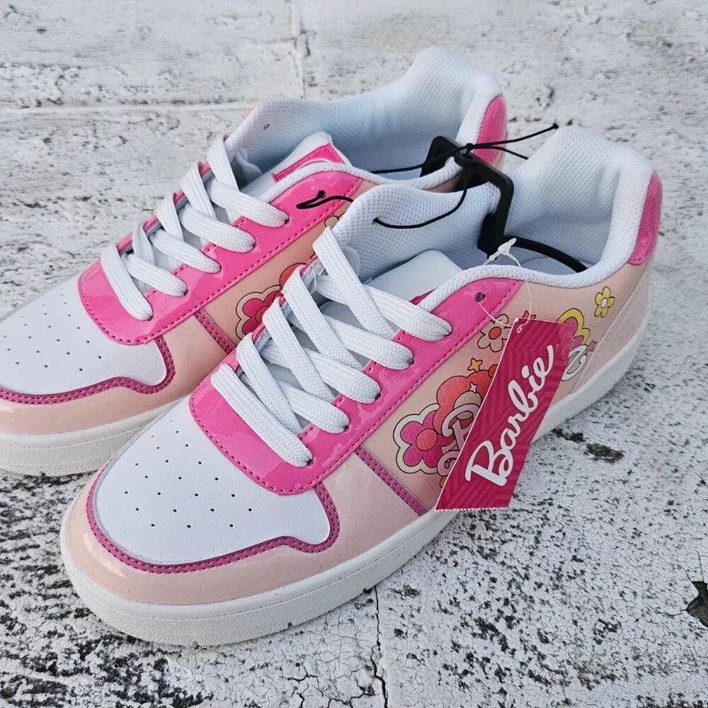 Barbie Women Shoes Pink Sneaker Lace Up Casual Shoes Size 9 NWT - Picture 6 of 10